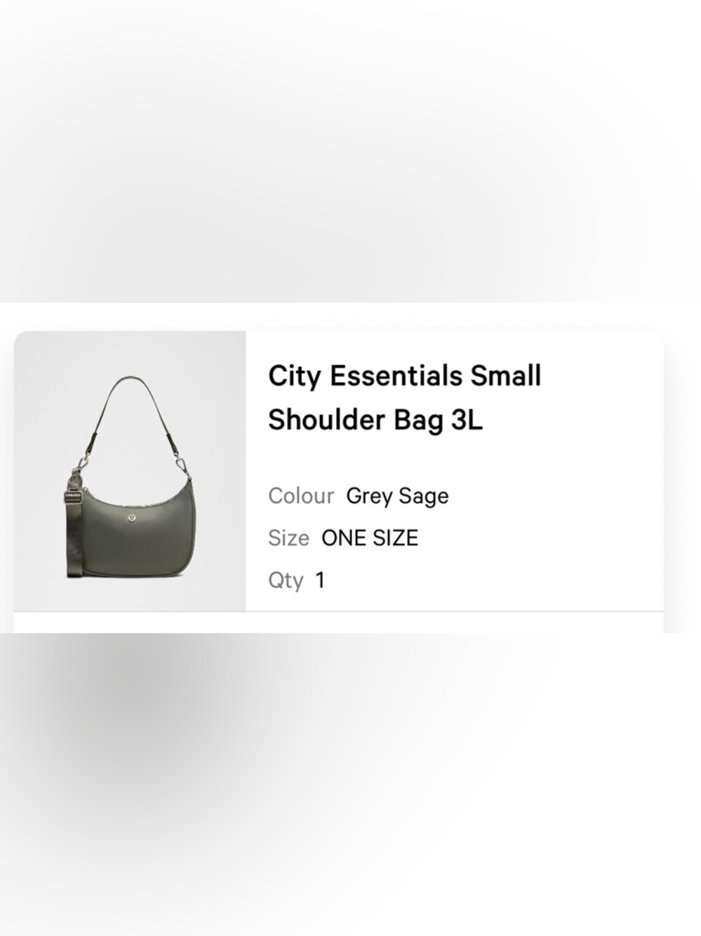 lululemon athletica Olive Grey Crescent Shoulder Bag - Picture 4 of 4
